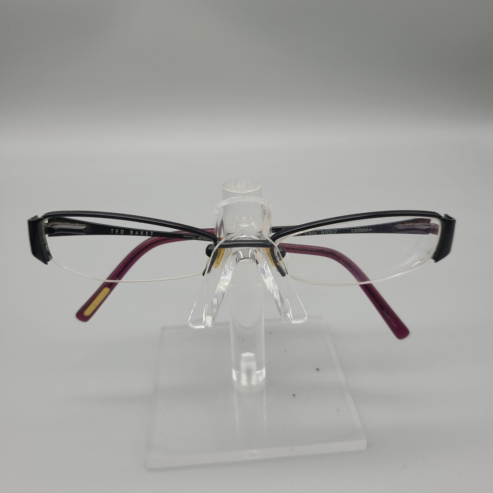 Ted Baker Xanadu B181 EBO Eyeglasses Black Purple Rectangular Semi-Rimless 51-17